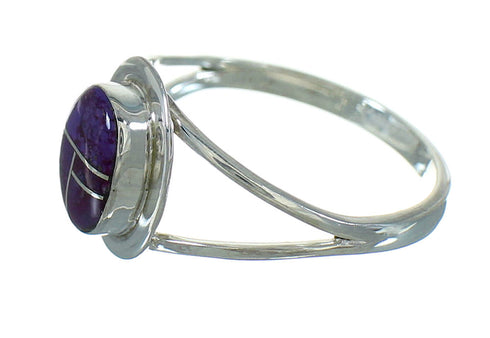 Southwest Authentic Sterling Silver And Magenta Turquoise Ring Size 4-1/2 YX91903